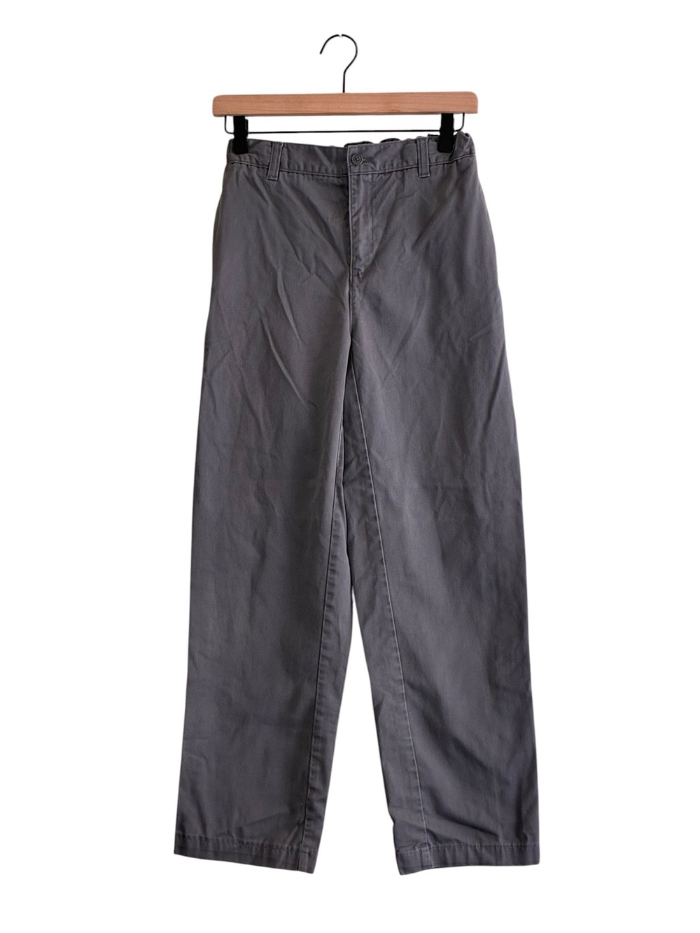 Lands’ End | Gray straight leg chinos adjustable waist khaki uniform pants 18